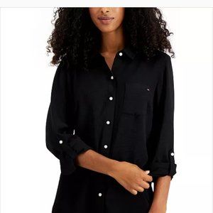 Tommy Hilfiger Icon Timeless Long Sleeve Roll-Tab Button Down Shirt